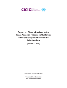 Report on Players Involved in the Illegal Adoption Process in Guatemala