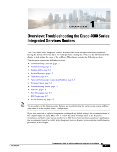1 Overview: Troubleshooting the Cisco 4000 Series Integrated Services Routers