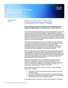 Channel Partner Program Announcement Introducing the Cisco Authorized