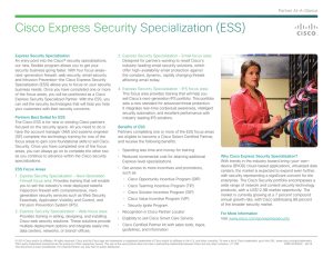 Cisco Express Security Specialization (ESS) Partner At-A-Glance