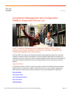 Compliance Management and Configuration Platform Supported Device List