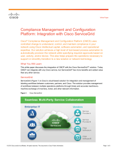 Compliance Management and Configuration Platform: Integration with Cisco ServiceGrid