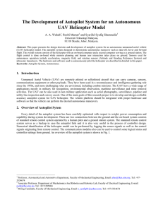The Development of Autopilot System for an Autonomous UAV Helicopter Model