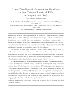 Linear Time Dynamic-Programming Algorithms for New Classes of Restricted TSPs: