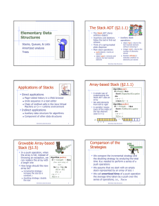 Elementary Data Structures The Stack ADT (§2.1.1)