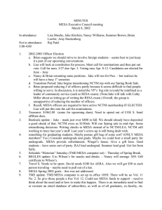 MINUTES MESA Executive Council meeting March 8, 2002 In attendance: