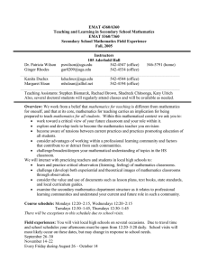 EMAT 4360/6360 Teaching and Learning in Secondary School Mathematics EMAT 5360/7360