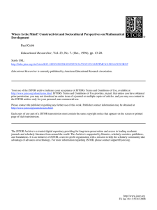 Where Is the Mind? Constructivist and Sociocultural Perspectives on Mathematical Development