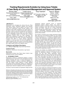 Tracking Requirements Evolution by Using Issue Tickets: