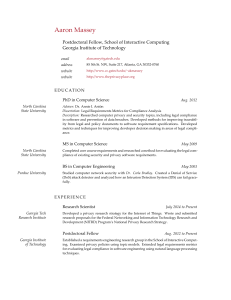 Aaron Massey Postdoctoral Fellow, School of Interactive Computing Georgia Institute of Technology