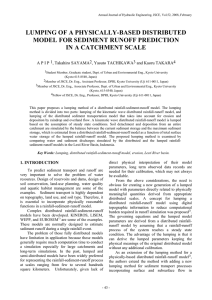 LUMPING OF A PHYSICALLY-BASED DISTRIBUTED MODEL FOR SEDIMENT RUNOFF PREDICTION