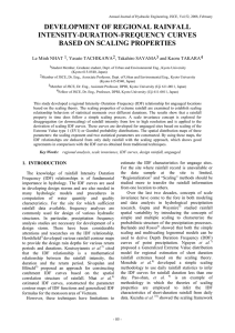 DEVELOPMENT OF REGIONAL RAINFALL INTENSITY-DURATION-FREQUENCY CURVES BASED ON SCALING PROPERTIES