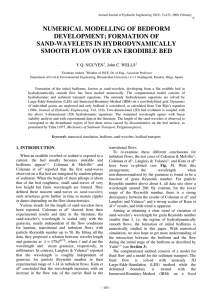 NUMERICAL MODELLING OF BEDFORM DEVELOPMENT; FORMATION OF SAND-WAVELETS IN HYDRODYNAMICALLY