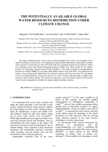 THE POTENTIALLY AVAILABLE GLOBAL WATER RESOURCES DISTRIBUTION UNDER CLIMATE CHANGE Nilupul K. GUNASEKARA