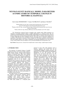 NEYMAN-SCOTT RAINFALL MODEL PARAMETERS AS INDICATORS OF TEMPORAL CHANGE IN HISTORICAL RAINFALL