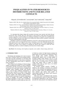 INEQUALITIES IN WATER RESOURCES DISTRIBUTIONS AND WATER RELATED CONFLICTS Nilupul K. GUNASEKARA
