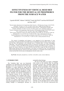 EFFECTIVENESS OF VERTICAL REED BED FILTER FOR THE REMOVAL OF PHOSPHORUS