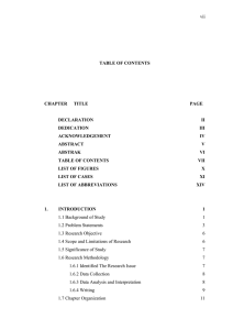 vii  TABLE OF CONTENTS CHAPTER   TITLE