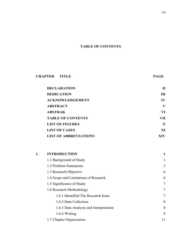 Vii Table Of Contents Chapter Title