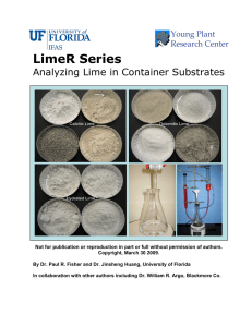 LimeR Series Analyzing Lime in Container Substrates