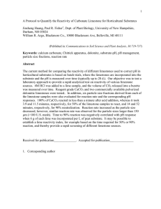 A Protocol to Quantify the Reactivity of Carbonate Limestone for... Jinsheng Huang, Paul R. Fisher