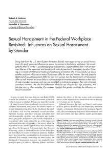 Sexual Harassment in the Federal Workplace Revisited: Influences on Sexual Harassment