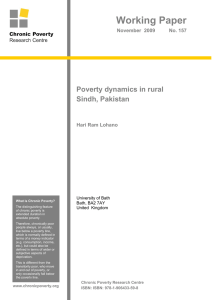 Working Paper Poverty dynamics in rural Sindh, Pakistan