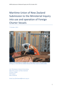 ! Maritime(Union(of(New(Zealand( Submission)to)the)Ministerial*Inquiry* into%use%and%operation%of%Foreign%