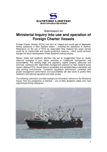 Ministerial Inquiry into use and operation of Foreign Charter Vessels Submission on