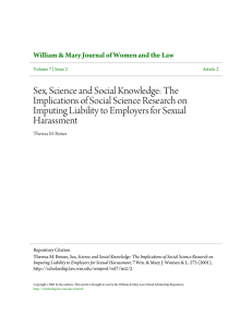 Sex, Science and Social Knowledge: The