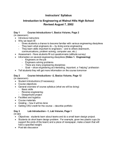 Instructors’ Syllabus Introduction to Engineering at Walnut Hills High School