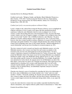 Literature Review by Monique Moultrie Feminist Sexual Ethics Project