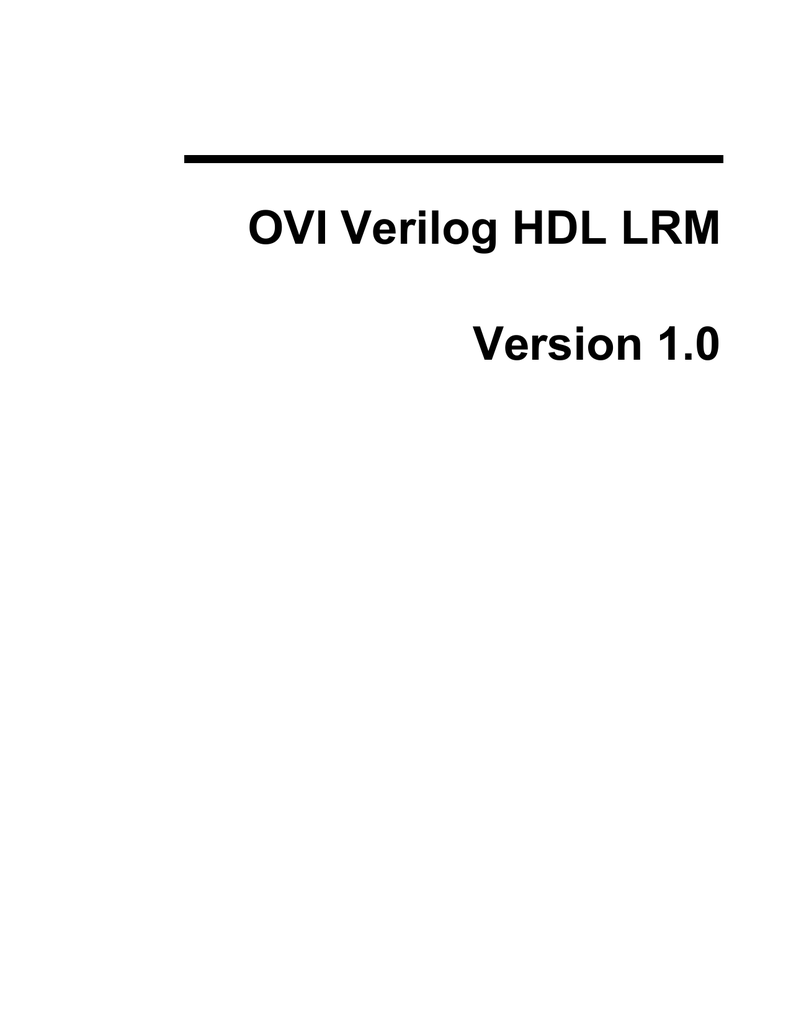 Ovi Verilog Hdl Lrm Version 1 0