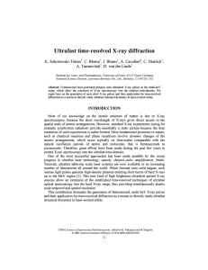 Ultrafast time-resolved X-ray diffraction K. Sokolowski-Tinten . C. Blome , J. Blums