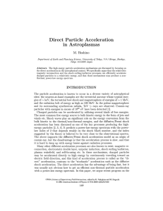 Direct Particle Acceleration in Astroplasmas M. Hoshino