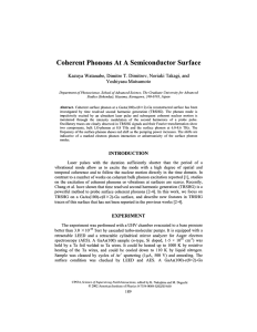 Coherent Phonons At A Semiconductor Surface Yoshiyasu Matsumoto