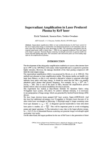 Superradiant Amplification in Laser Produced Plasma by KrF laser