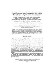 Identification of Ions Generated by Ultrashort Laser Pulses using Thomson Spectrometer