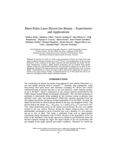 Short Pulse Laser Driven Ion Beams - Experiments and Applications