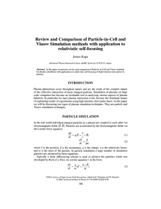 Review and Comparison of Particle-in-Cell and relativistic self-focusing