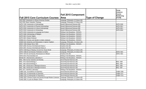 Fall 2015 Component Area Type of Change Fall 2015 Core Curriculum Courses