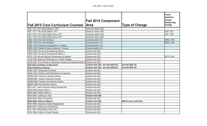 Fall 2015 Component Area Type of Change Fall 2015 Core Curriculum Courses