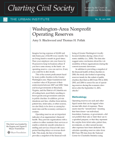 Charting Civil Society Washington-Area Nonprofit Operating Reserves