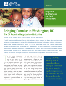 Bringing Promise to Washington, DC The DC Promise Neighborhood Initiative Program on Neighborhoods