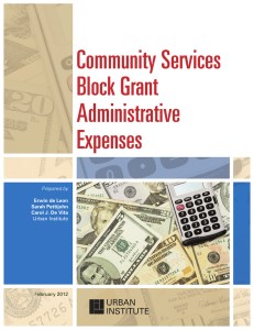 Community Services Block Grant Administrative Expenses