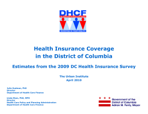 Health Insurance Coverage in the District of Columbia The Urban Institute