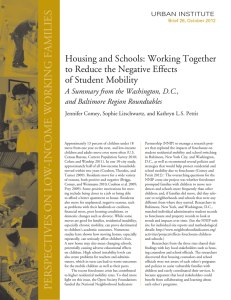 Housing and Schools: Working Together to Reduce the Negative Effects