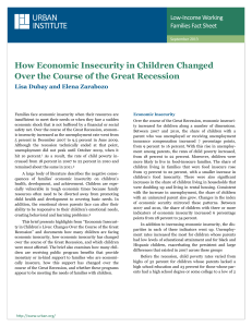 URBAN  INSTITUTE  How Economic Insecurity in Children Changed