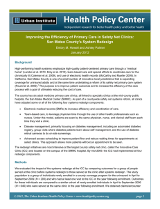 Improving the Efficiency of Primary Care in Safety Net Clinics: