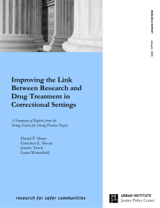 Improving the Link Between Research and Drug Treatment in Correctional Settings